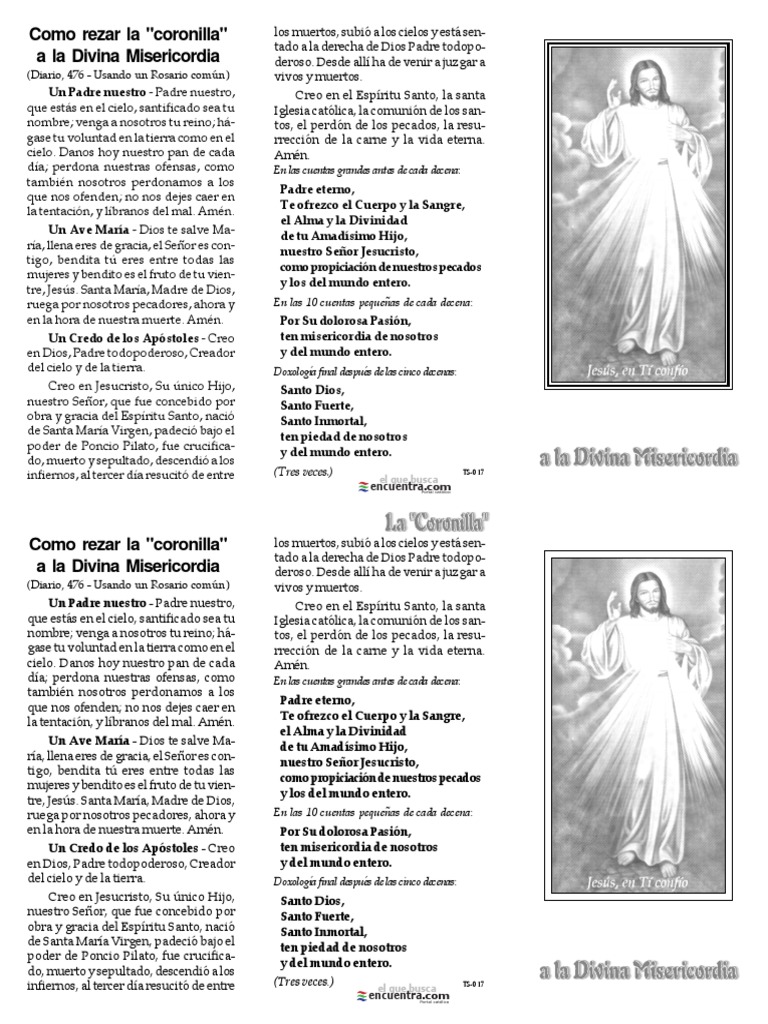 La Coronilla a la Divina Misericordia.pdf orador del Señor Oración