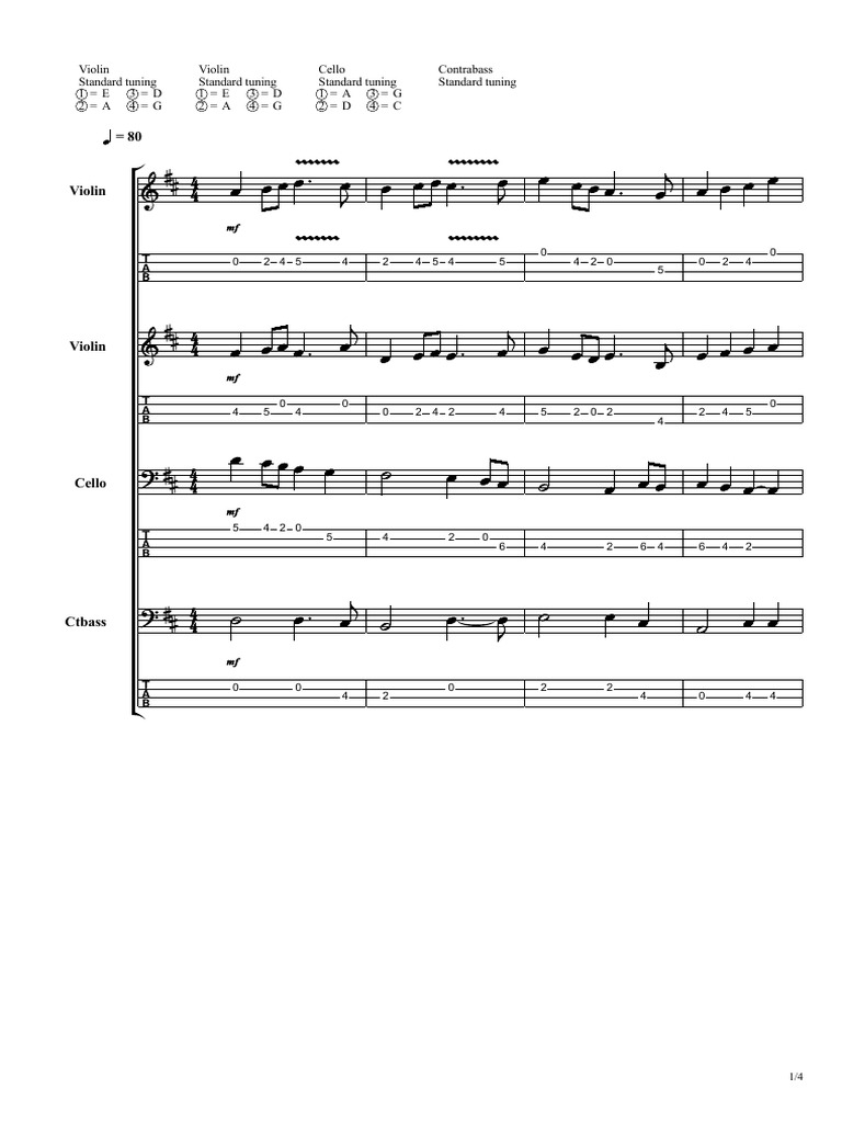 String Instruments Standard Tuning Guide | PDF | Gaiaphones | Classical ...