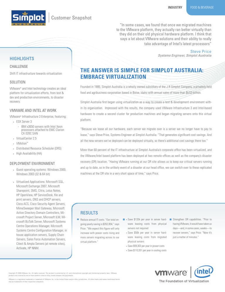 Simplot Australia Takes Virtualization Beyond Test and Development ...