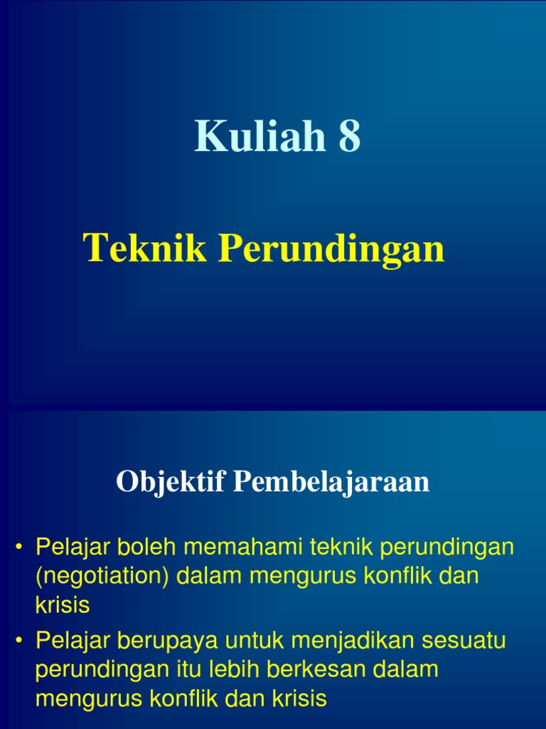 Kuliah 8kuliah 8 Teknik Perundingan | PDF