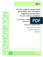Usage Screen Level Parameters and Microwave Brightness Temperature Soil Moisture Analysis