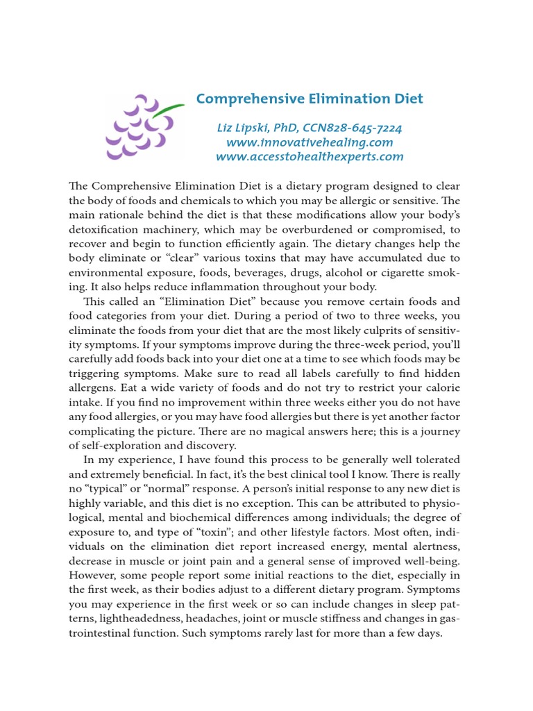 Comprehensive Elimination Diet Pdf Salad Pancake