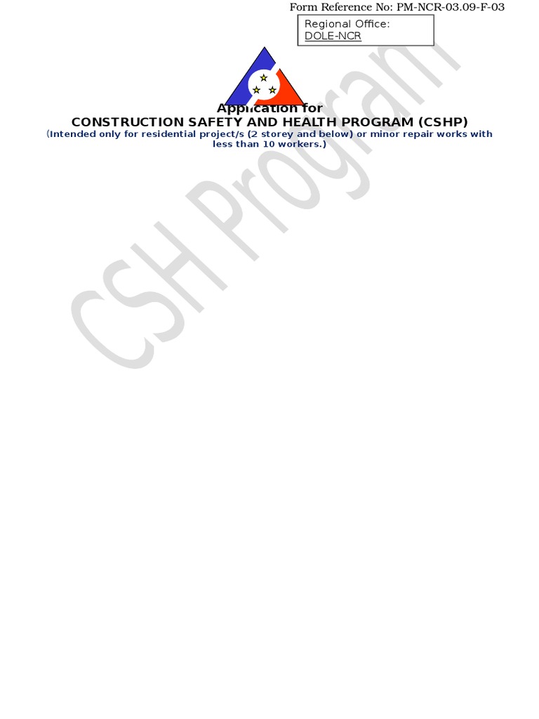 CSHP Application for Residential Projects | PDF | General Contractor ...