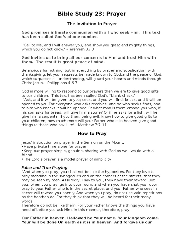 Understanding Prayer in the Bible | PDF | Religious Behaviour And ...