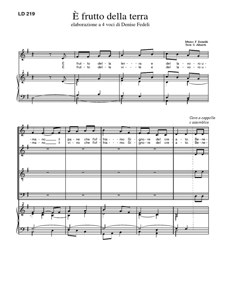Frutto Della Nostra Terra Testo Pdf