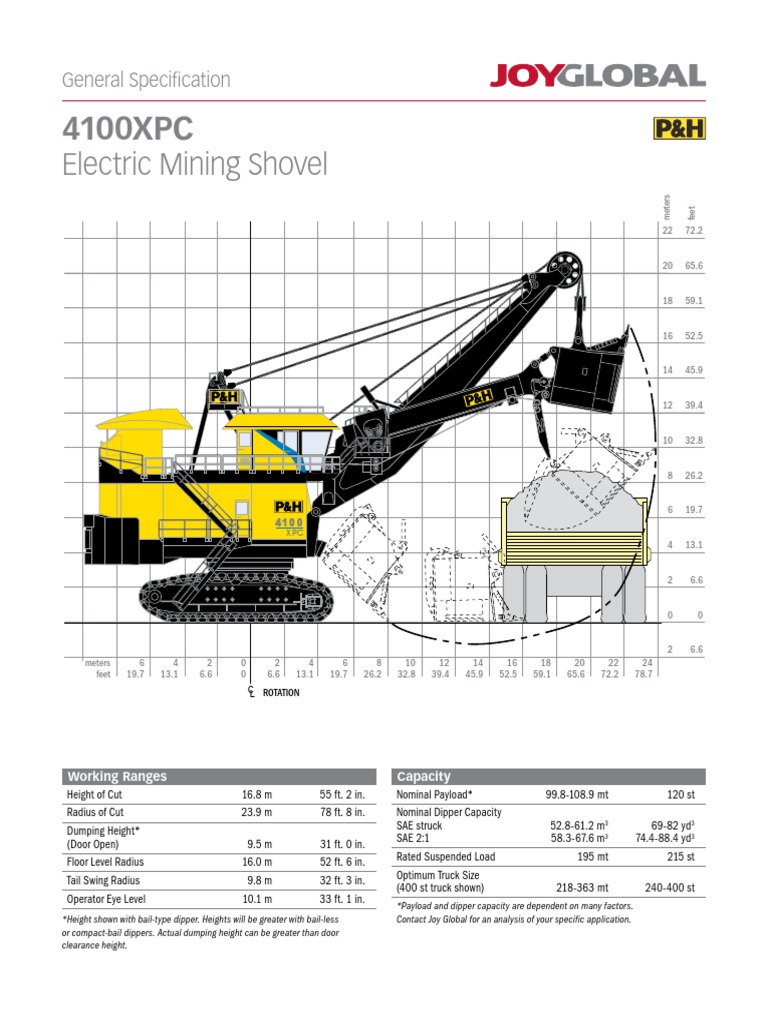 Power Shovel Xc4100 P H Spec Pdf Bearing Mechanical Gear