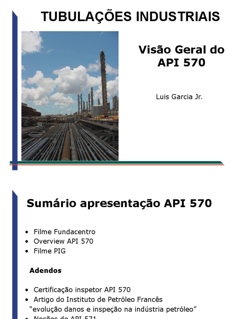 Visão Geral da Norma API 570 | PDF | Corrosão | Temperatura