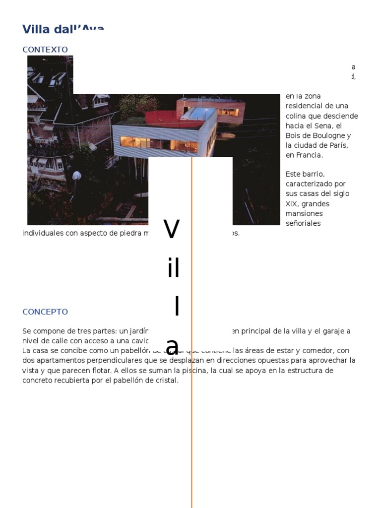 Villa Dall'Ava: Arquitectura Moderna en París | PDF | Ventana | Aluminio