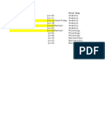 Schedule of UMedico Classes