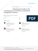 GC-MS-Based Metabolomic Study On The Antidepressant-Like Effects of Diterpene Ginkgolides in Mouse..