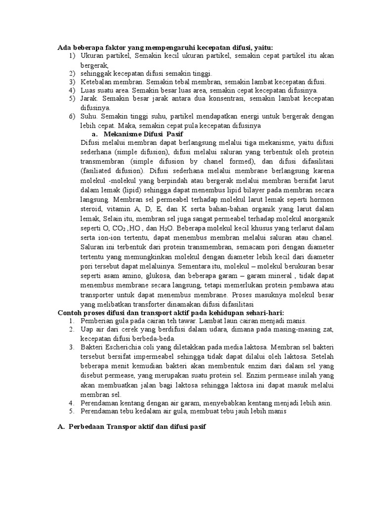Ada Beberapa Faktor Yang Mempengaruhi Kecepatan Difusi Pdf