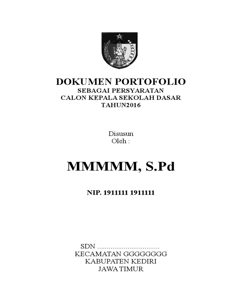 Form Portofolio Calon Kepala Sekolah Jenjang Sd
