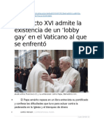 Benedicto XVI Admite La Existencia de Un ‘Lobby Gay’ en El Vaticano