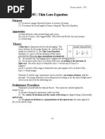 18U Thin Lens Equation