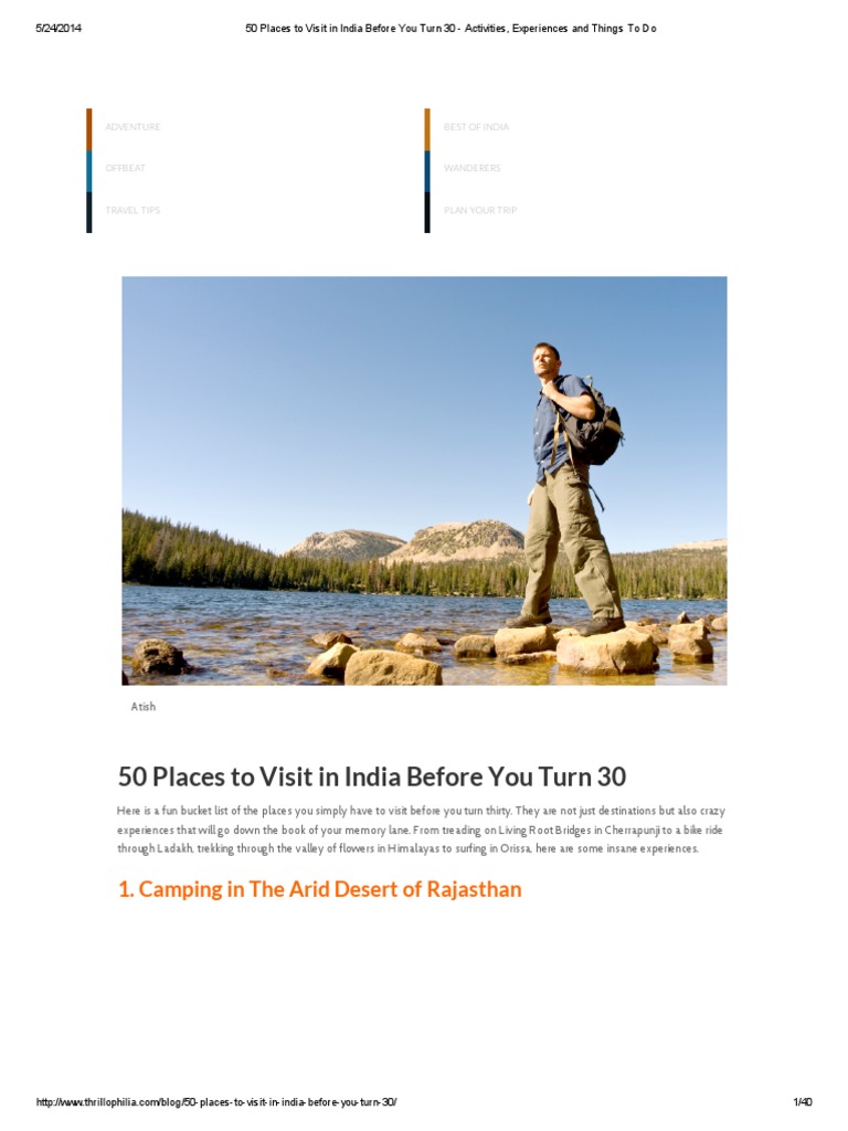 50 Places To Visit in India Before You Turn 30 - Activities ...