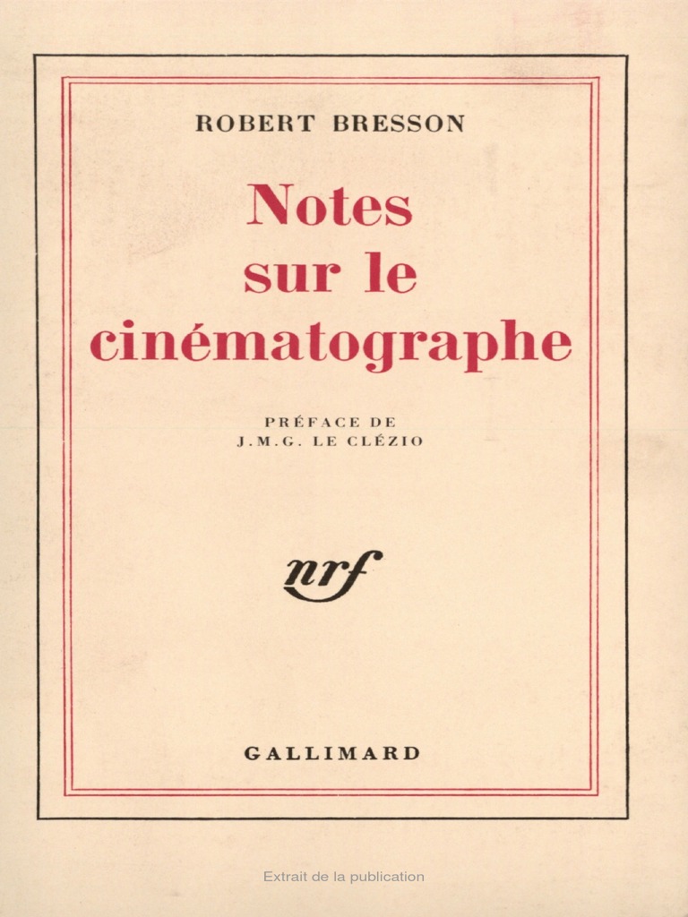 Notes Sur Cinematographe | PDF | Cinématographie | Réalisation de films
