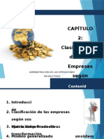 Administracion de operaciones CAPITULO II Clasificacion de Las Empresas