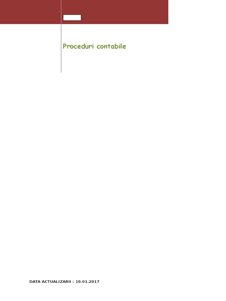 Manual de Proceduri Contabile | PDF