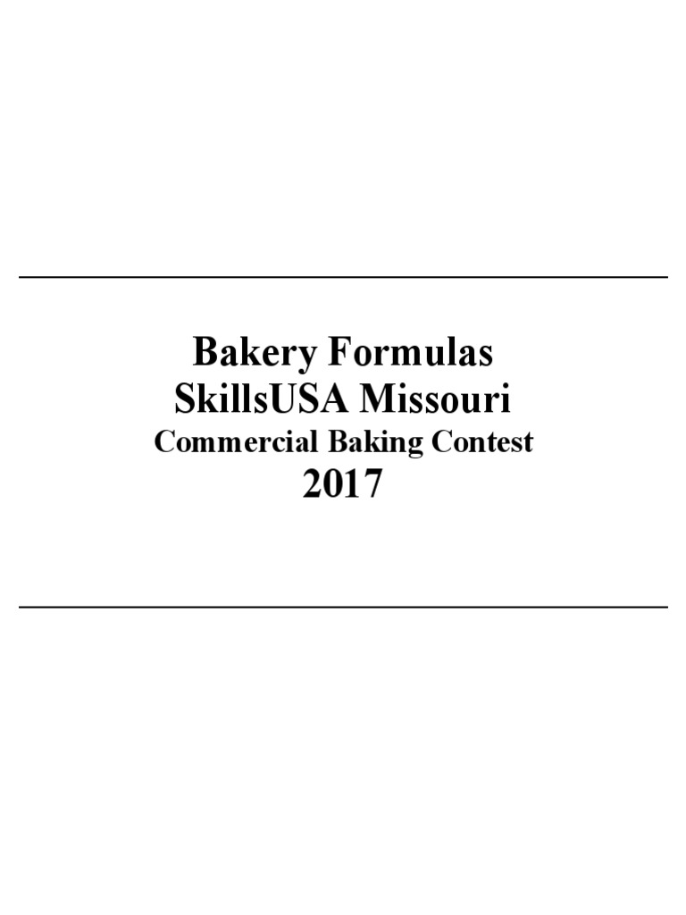2017 Commercial Baking Formulas PDF Baking Cakes