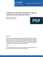 El Derecho A Controlar La Prueba de Cargo y La Incorporación de Prueba Por Lectura PDF