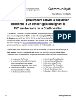 La Lieutenante-Gouverneure Convie La Population Ontarienne À Un Concert Gala Soulignant Le 150e Anniversaire de La Confédération