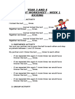 Year 3 4 Worksheet Kicking MSK