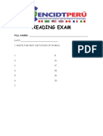 Eading Exam: FULL NAMES