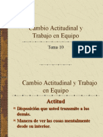 Tema 10 Cambio Actitudinal y Trabajo en Equipo