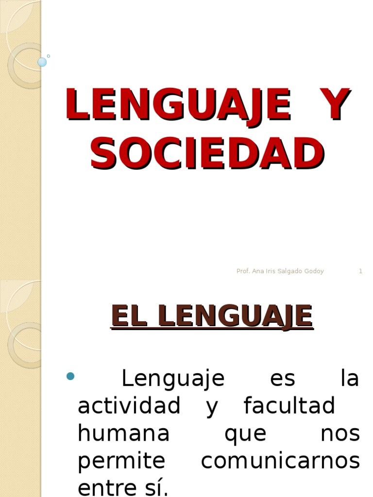 Lenguaje Y Sociedad Pdf Lengua Española Palabra