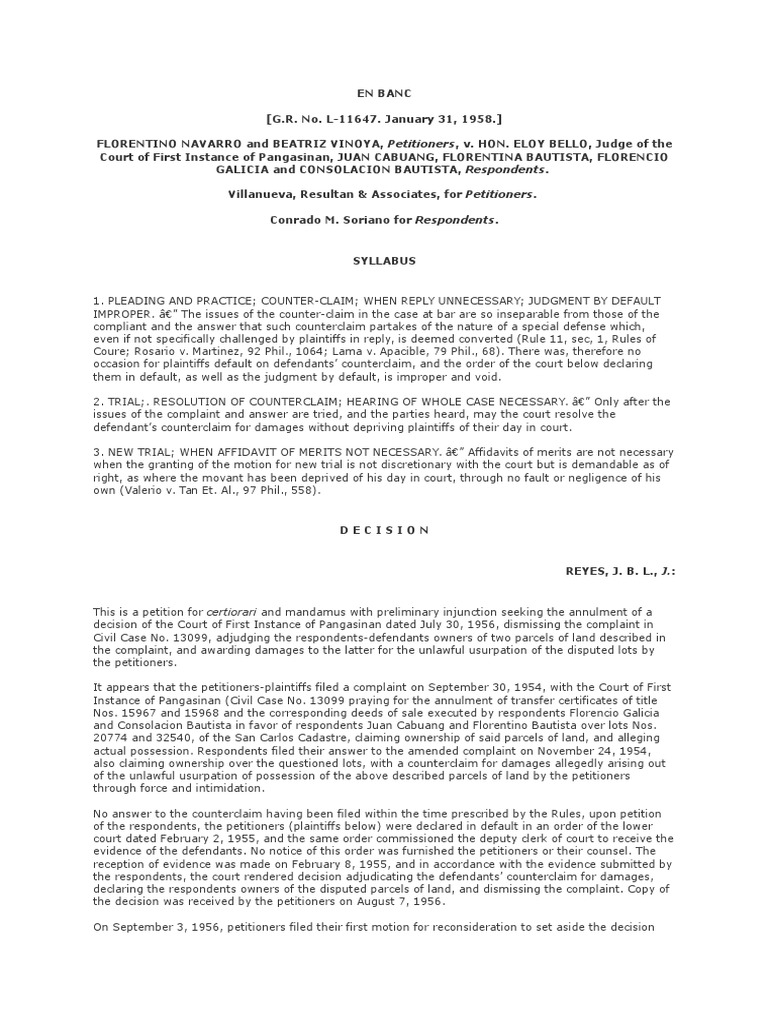 Navarro Vs Bello Docx Complaint Pleading