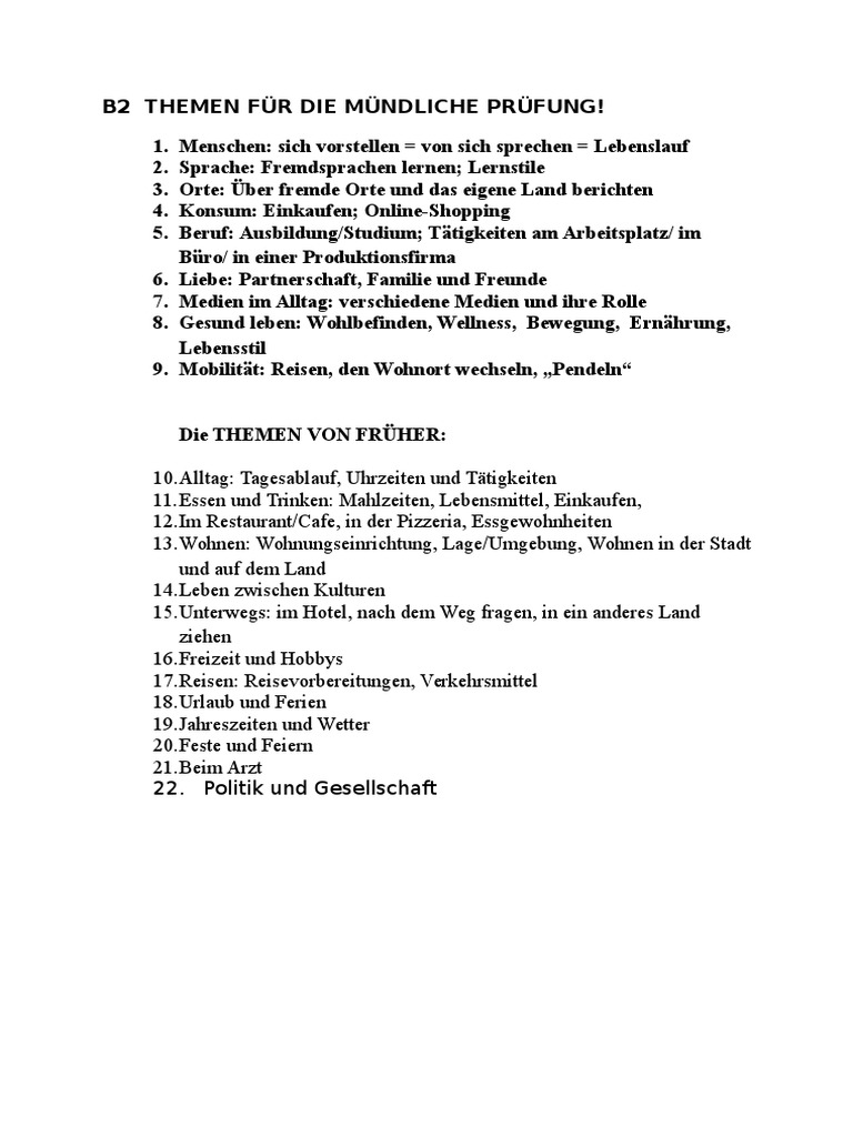 Mündliche Prüfung B2 Teil 2 Diskussion