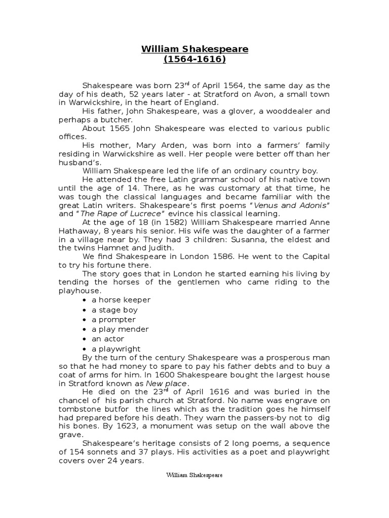 Shakespeare | PDF | English Renaissance Plays | William Shakespeare