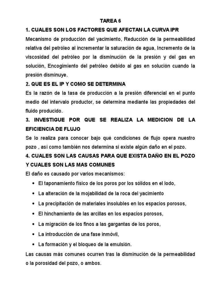 Factores y Métodos de Curvas IPR en Pozos | PDF | Permeabilidad ...