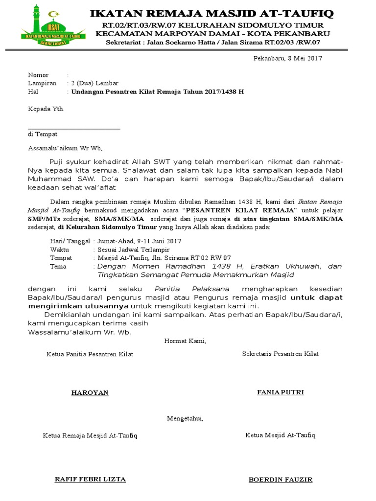 Undangan Pesantren Kilat