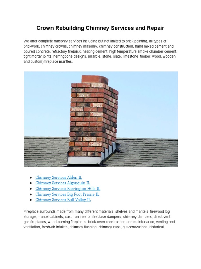 Crown Rebuilding Chimney Services And Repair Chimney Fireplace