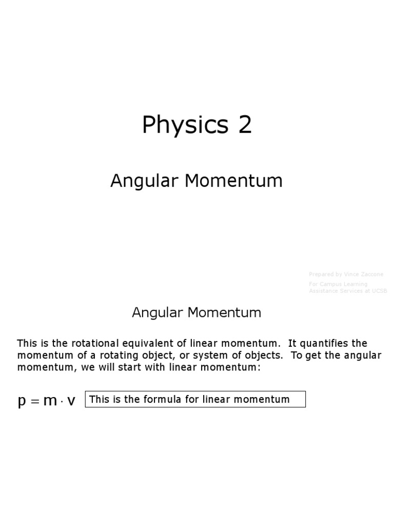 10.2 Physics 2 Angular Momentum | PDF | Rotation Around A Fixed Axis ...