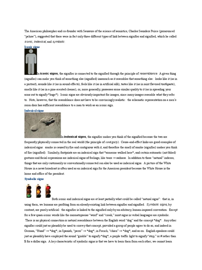 Iconic, Indexical, and Symbolic | PDF | Representation (Arts) | Semiotics