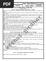 Test On WAVE OPTICS - LEVEL EASY PDF