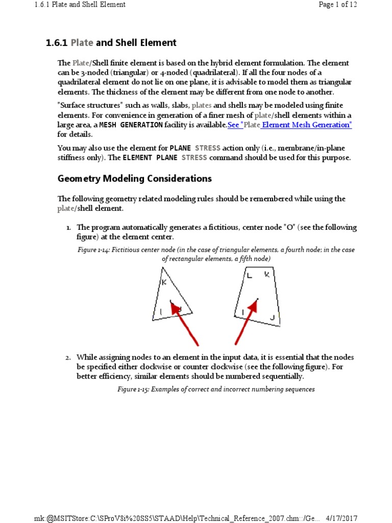 Plate and Shell Finite Element Guide | PDF | Stress (Mechanics) | Bending