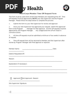 Request Off Form