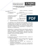 Sílabo de Contaminación Ambiental e Indicadores de Sostenibilidad