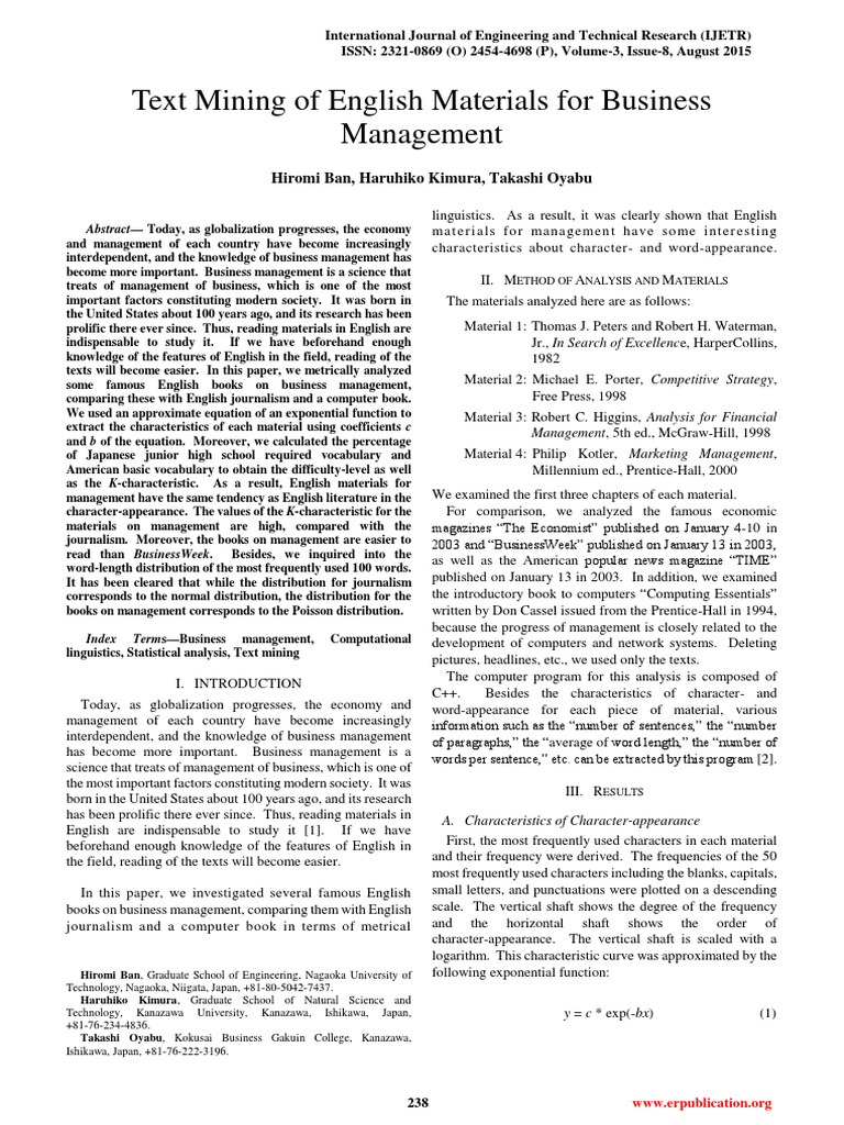 Text Mining in Business Management | PDF | Strategic Management ...
