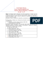 Actividades para Estudiantes de 4to Año Área Memoria Territorio y Ciudadanía Pofesora Maydé Chacón