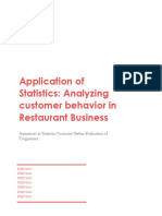 Application of Statistics: Analyzing Customer Behavior in Restaurant Business