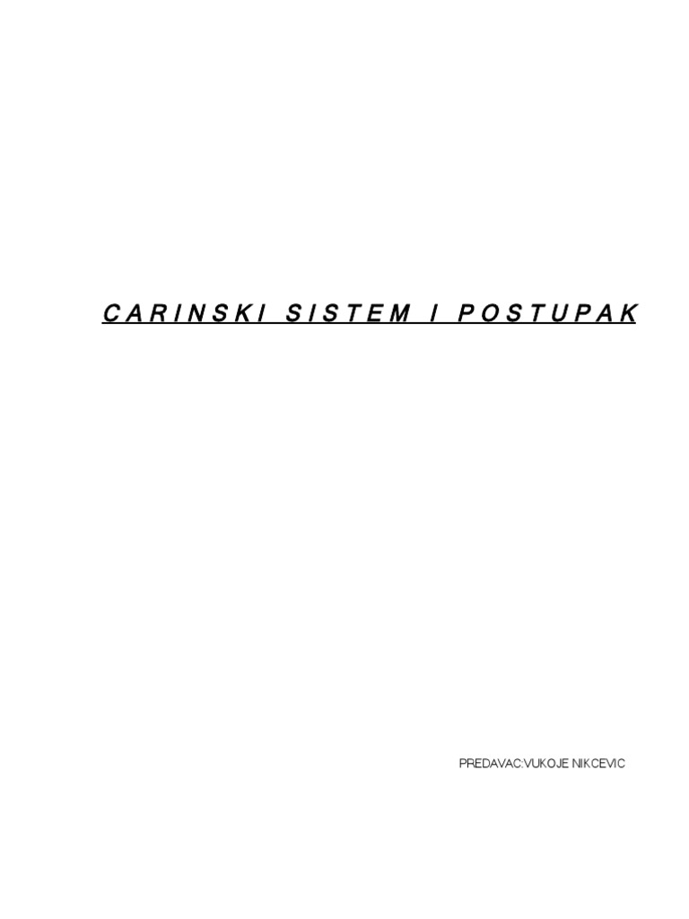 C A R I N S K I S I S T e M I P o S T U P A K PDF