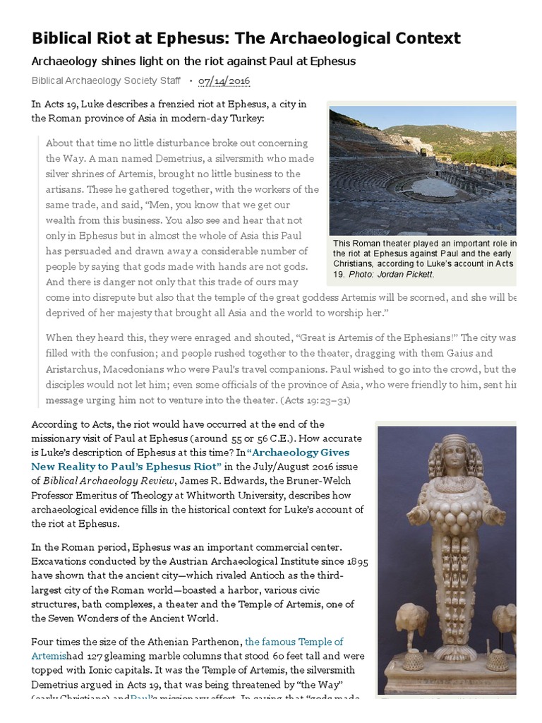 Biblical Riot at Ephesus - The Archaeological Context - Biblical ...