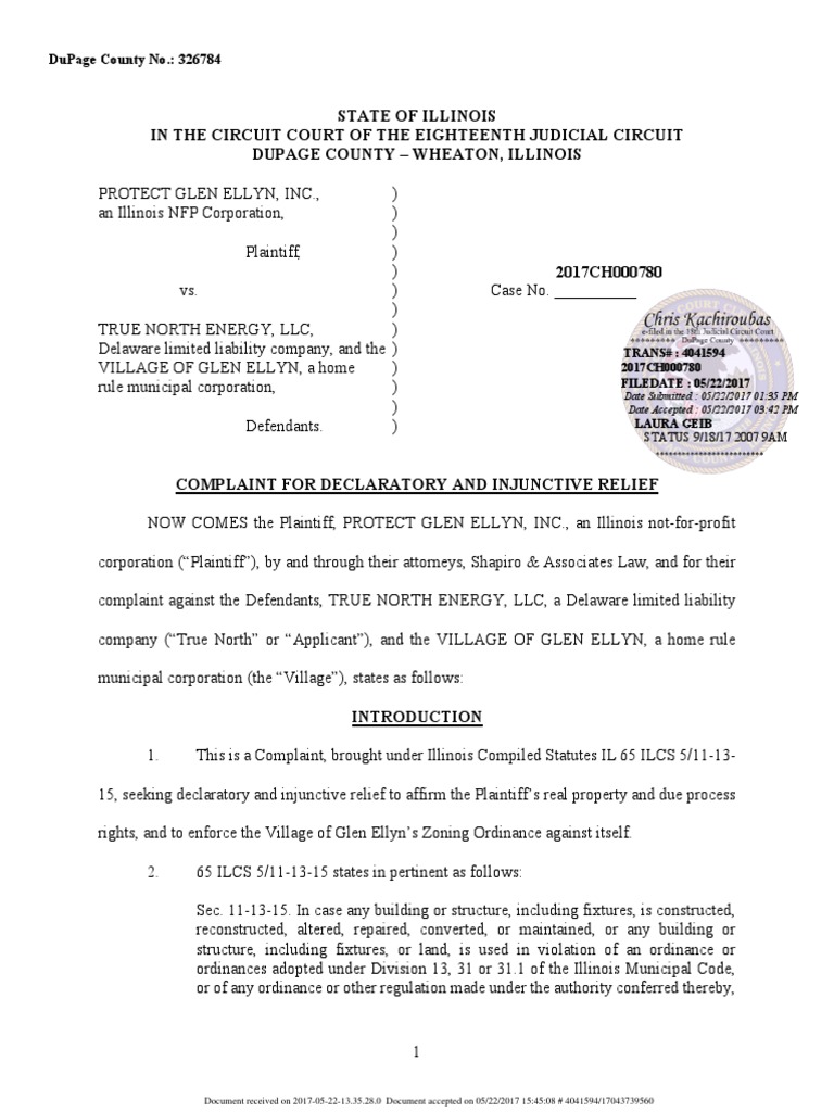 Protect Glen Ellyn, Inc. vs. Village of Glen Ellyn and True North