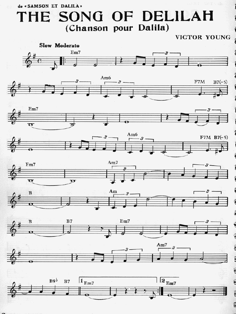 The Song of Delilah Victor Young PDF