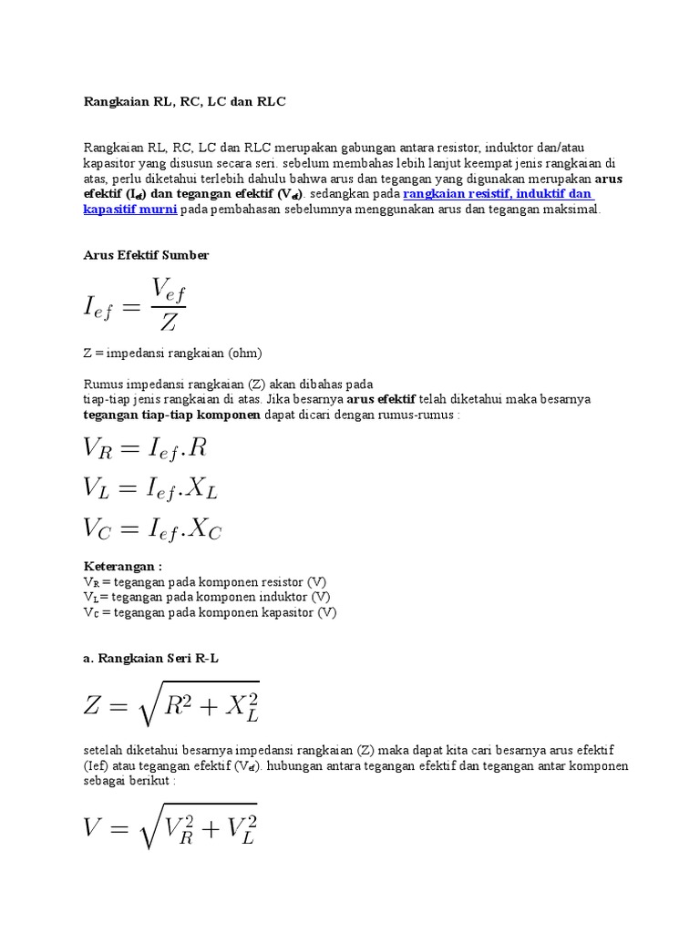 Rumus Tegangan Efektif Pada Induktor Edukasi Lif Co Id