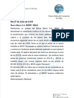 Informe Bancos al 27/07/2010